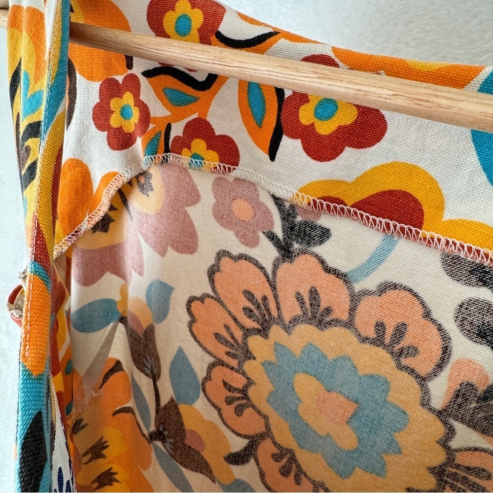Cherie of California women vintage 70s canvas hippie butterfly floral maxi dress - Picture 6 of 11